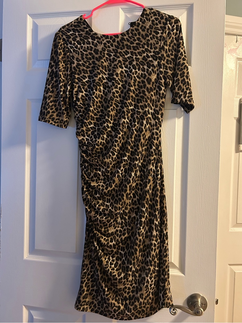 Vince Camuto Leopard-Print Midi Dress in Brown and Black